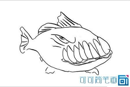 食人鱼简笔画怎么画