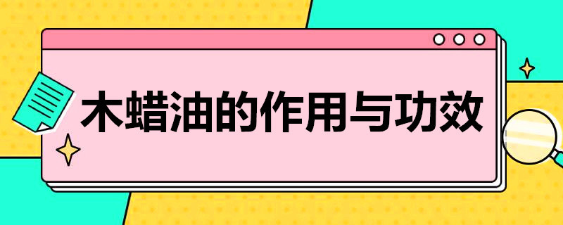 木蜡油的作用与功效