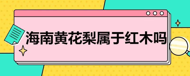 海南黄花梨属于红木吗